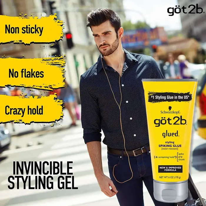 Got2b Glued Gel Coiffant Fixant Invisible Résistant à l'Eau Tenue Forte pour Adhésifs de Perruques Gel de Contrôle des