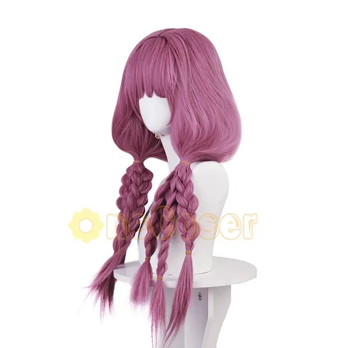 Aura Cosplay Perruque, Cheveux en Fibre et Bonnet