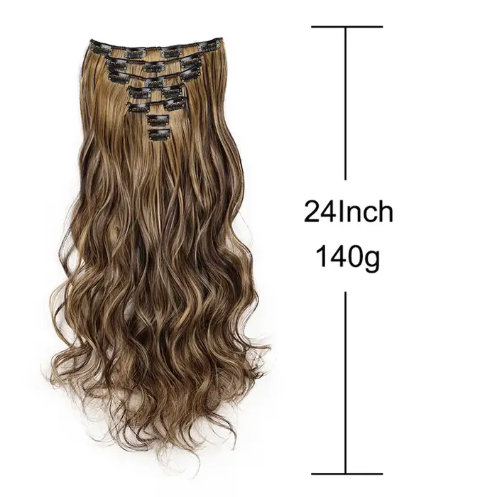 Extensions capillaires synthétiques longues bouclées à Clip