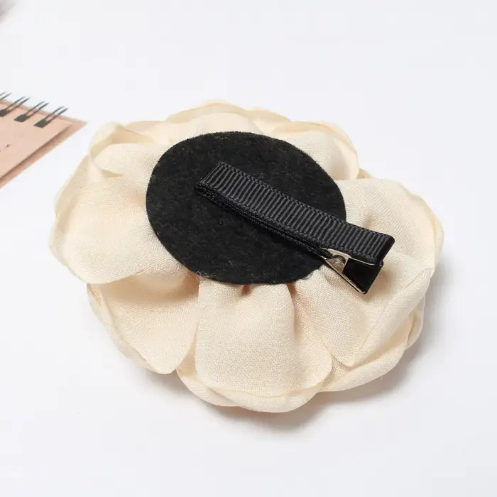 Pinces à cheveux en tissu à fleurs roses pour femmes et filles