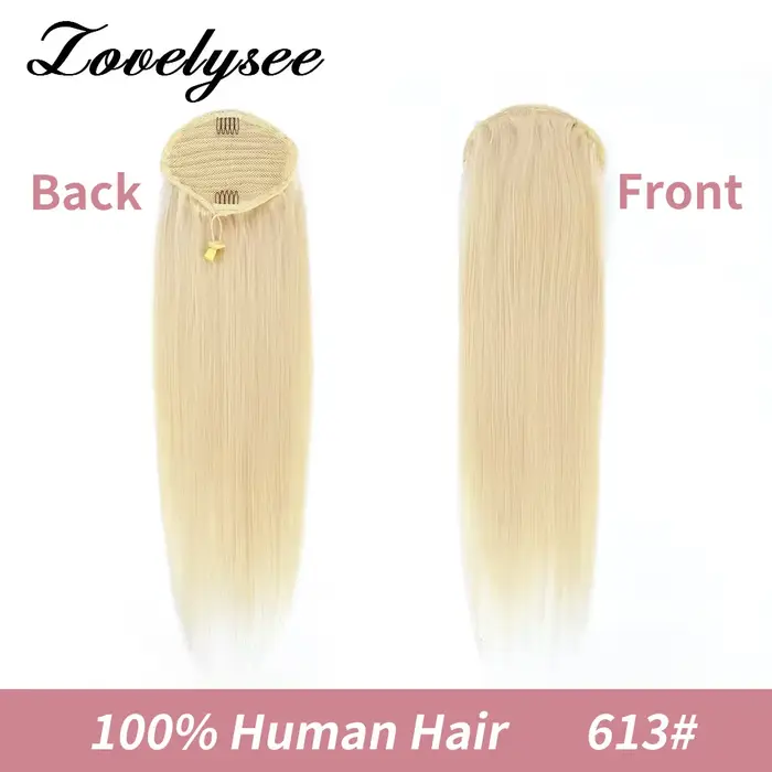 Cordon queue de cheval Extensions de cheveux humains 120G 160G droite Remy