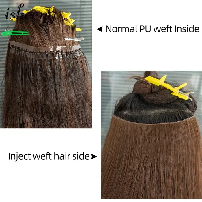 Extensions de cheveux humains de trame de trou Invisible 12 "-24" double onglet