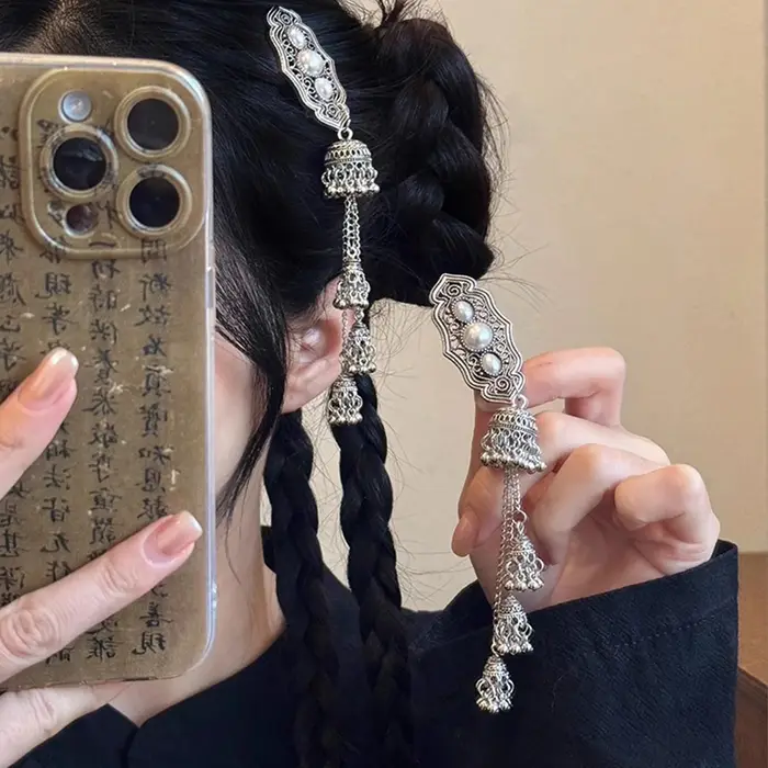 Pince à cheveux cloche de Style ethnique pour femmes