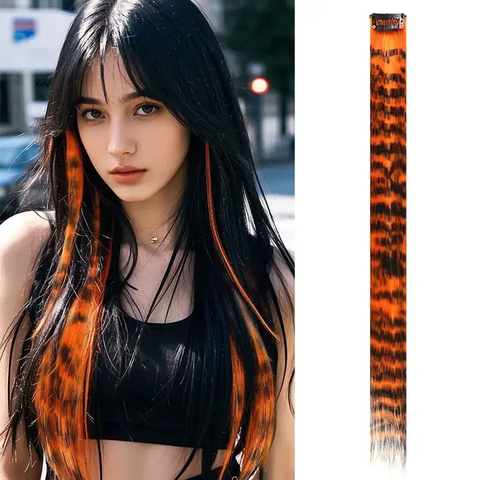 Extensions de cheveux à clipser imprimées à rayures