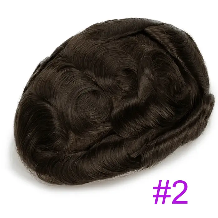 Prothèse capillaire masculine durable en cheveux humains naturels