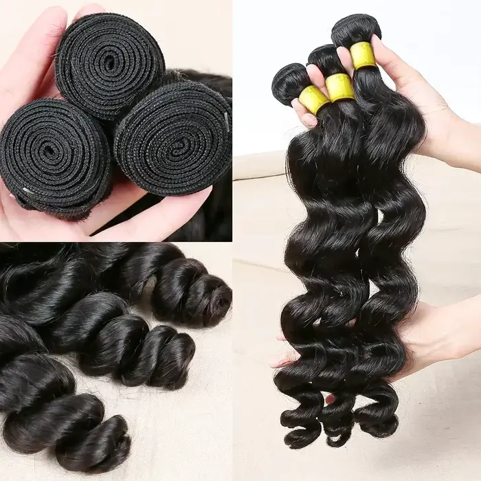 Extensions de cheveux vierges Remy pour femmes, mèches de cheveux humains péruviens bruts, vague lâc