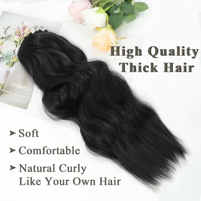Extensions de Cheveux Synthétiques Bouclés à Clips