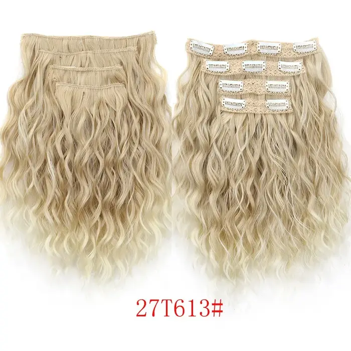 Ensemble d'extensions de cheveux synthétiques à clipser pour femmes et filles