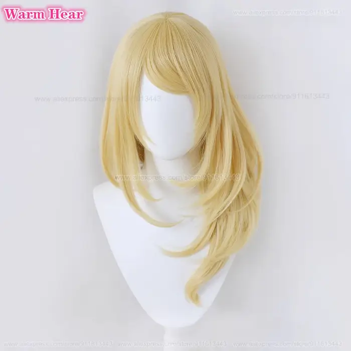 Emma Sano-Perruque Synthétique Dorée de 65cm avec Bonnet pour ixd'Halloween et Carnaval