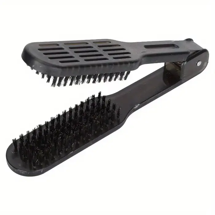 Brosse à pince, Double brosse pour lisser les cheveux