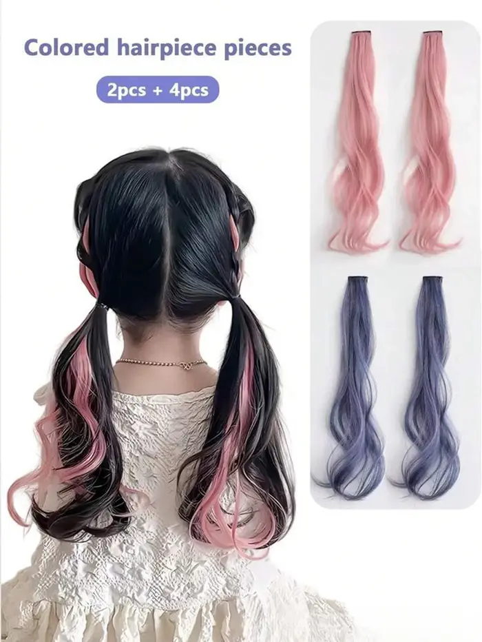 Extensions de cheveux synthétiques longues et ondulées