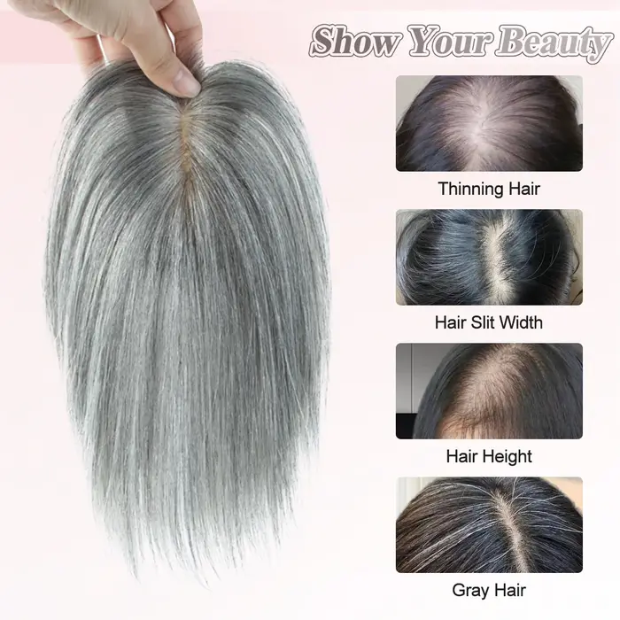 Toppers de vrais cheveux humains pour femmes Quotidien 360 ° Pièces de cheveux 3D avec mise à nive