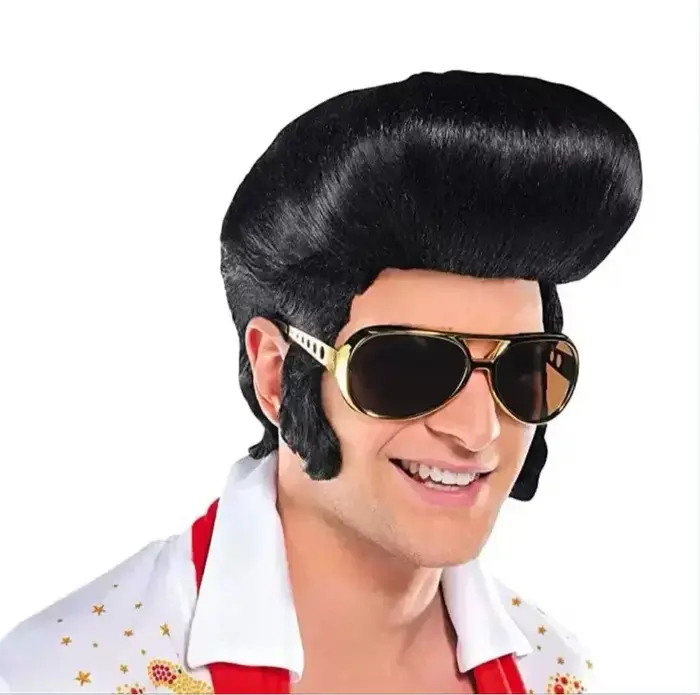 Elvis Presley perruque lunettes hommes chanteurs de Rock Aron