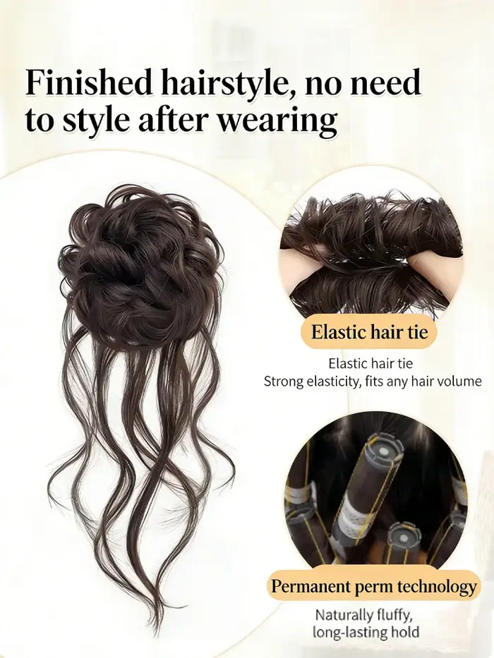 Perruque Dragon Beard Meatball Bun pour femmes et filles