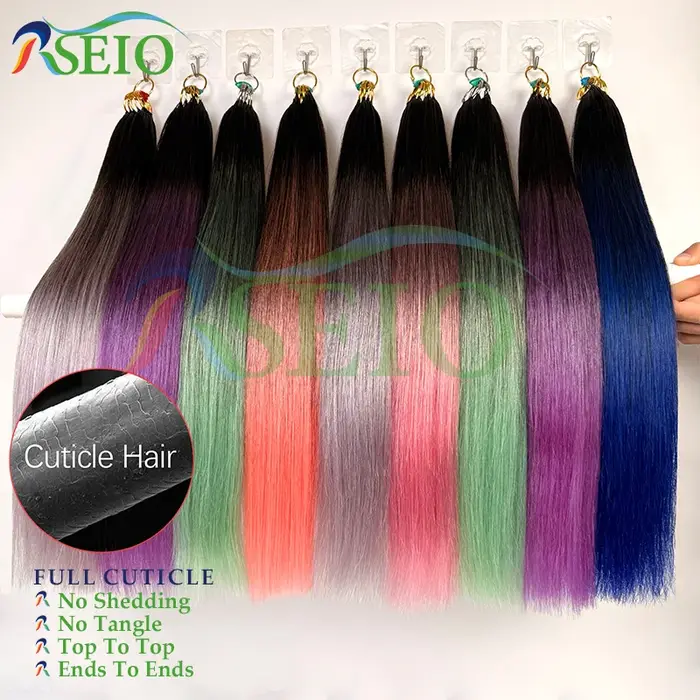 RESIO Extensions de cheveux en plumes lisses 100%
