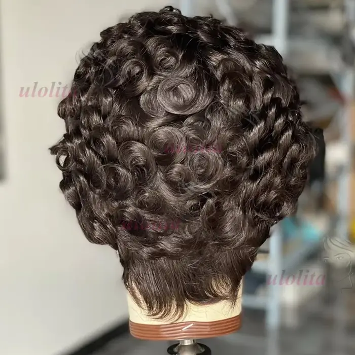 Chioma bouclés coupe lutin perruque 13X4 HD pleine frontale