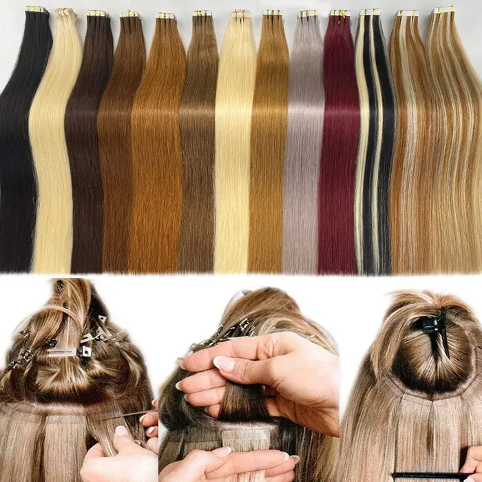 Bande de cheveux humains dans les Extensions