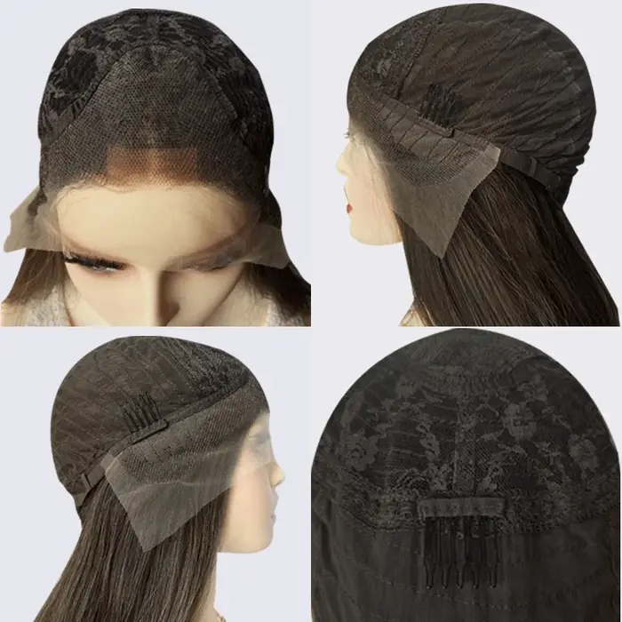 Perruque synthétique blonde européenne authentique pour femme