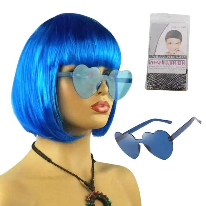 Perruque en fibre synthétique de la marque Anxin : coupe de cheveux bob avec frange