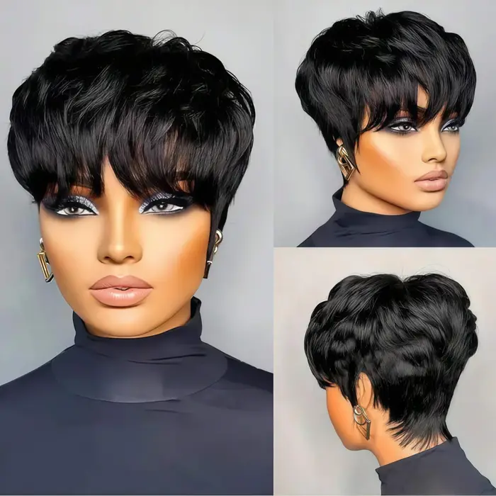 Perruque courte synthétique style bob