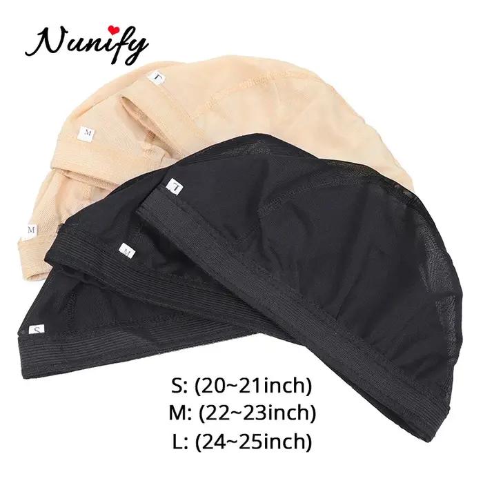Nunify S/M/L Spandex maille dôme perruque casquette plus facile coudre dans les cheveux extensible t