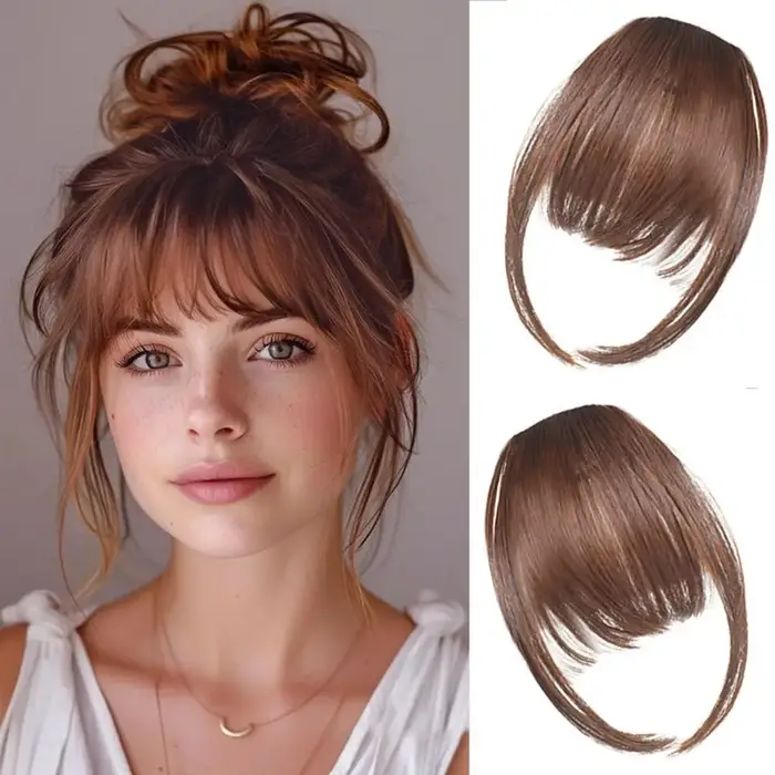 Extensions de cheveux frange à clipser pour femmes