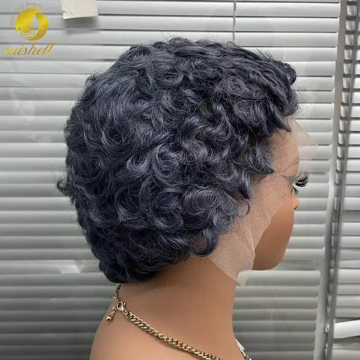 Perruque courte grise coupe Pixie