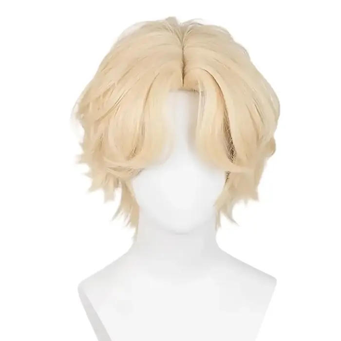 Perruque blonde courte unisexe pour Costumes de Cosplay