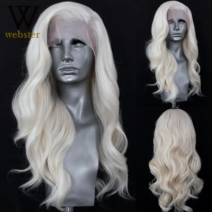 Websterwigs – perruque Lace Front Wig synthétique de couleur Blonde