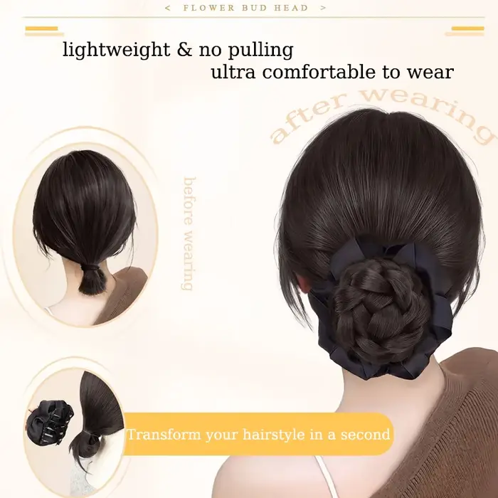 Extensions de chignon tressées synthétiques