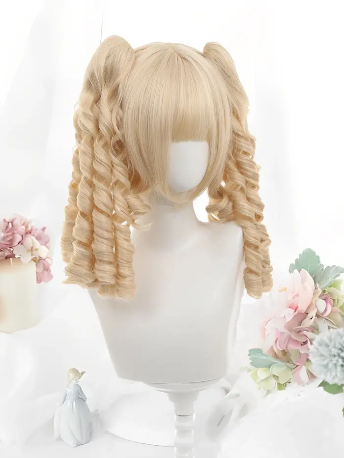 OLACARE naturel Blonde jaune longs ondulés perruques de cheveux synthétiques avec frange femmes vague de corps Afro