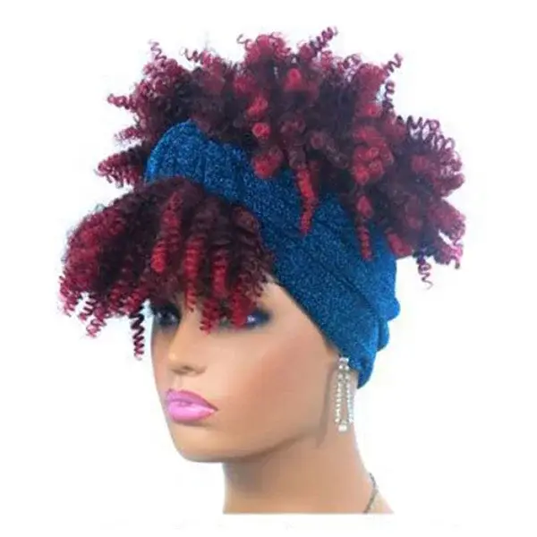 Perruque Afro Bouffante avec Frange pour Femme Noire