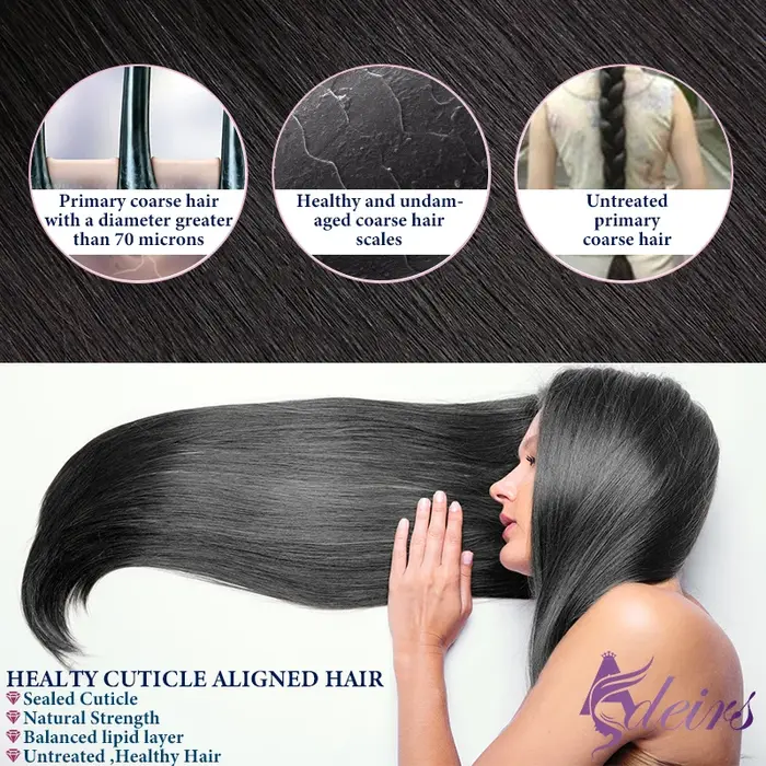 ADEIRS Extensions de cheveux humains Remy