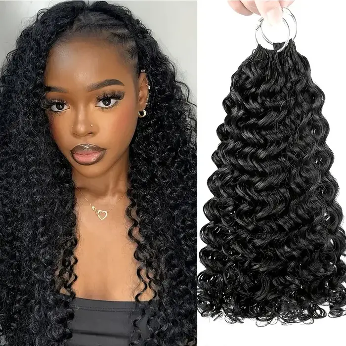 Extensions de cheveux en plumes Deep Wave, extensions de cheveux bouclés profonds en plumes, extensi