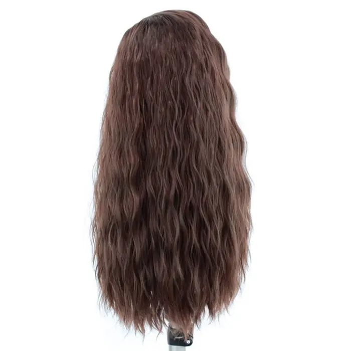 AIMEYA perruque Lace Front Wig synthétique longue ondulée perruque de cheveux bruns synthétiques per