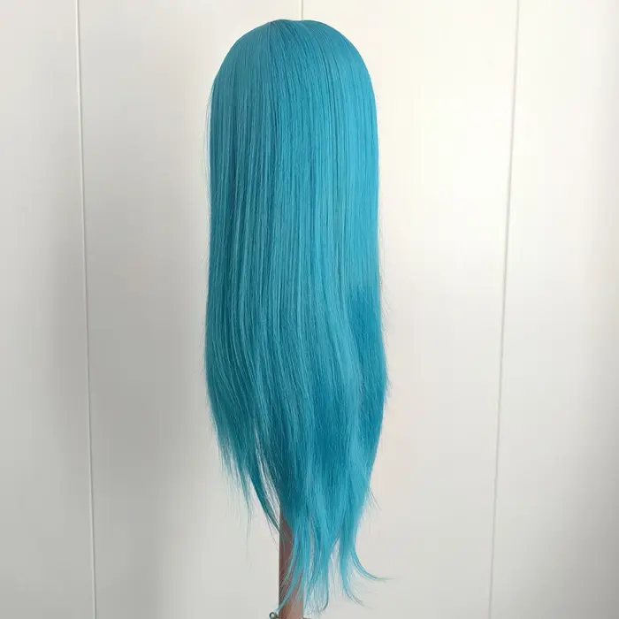 Perruque bleu turquoise vif 13x4