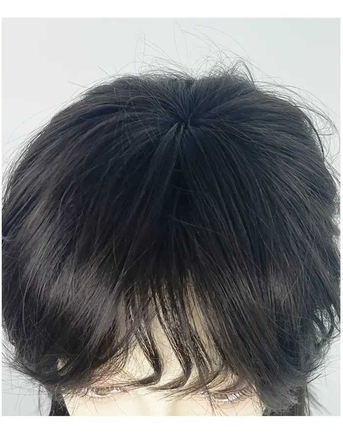 VICWIG – perruque synthétique courte et lisse avec queue de loup naturelle pour hommes et femmes