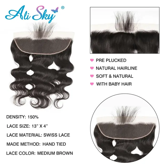 Cheveux Humains Ondulés Body Wave, 3 Bundles avec Closure en Dentelle Transparente 4x4 5x5, Frontal