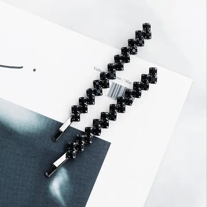 Pinces à cheveux en métal strass brillant pour femmes
