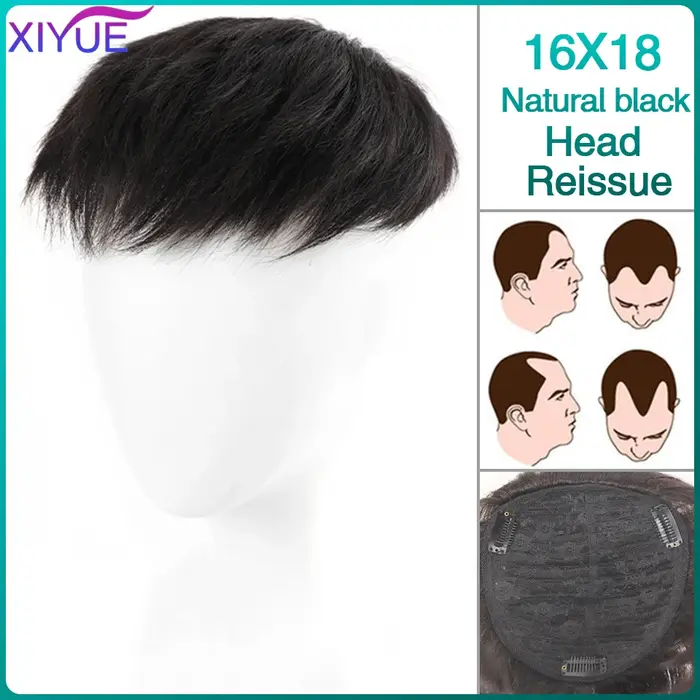 XY synthétique naturel faux postiche pour hommes