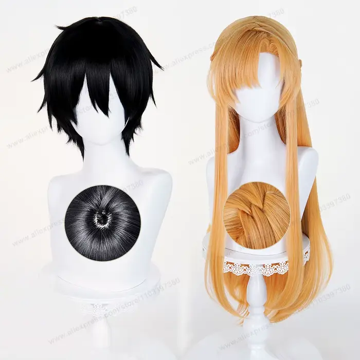 Perruque de Cosplay Kirit Yuuki Asuna pour homme et femme