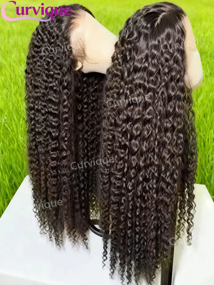 Perruque brésilienne bouclée en cheveux humains, perruque frontale 13x6 sans colle en dentelle HD, p