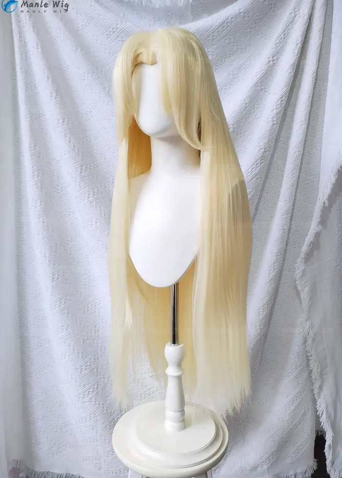 Anime Tsunade Cosplay perruque 100 cm longue droite Blonde style