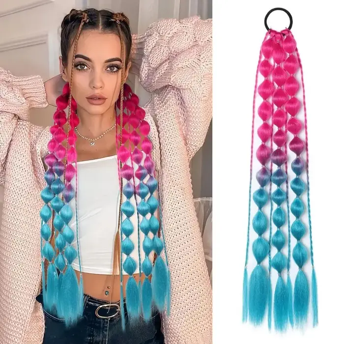 Extensions de cheveux colorés 50cm avec attache