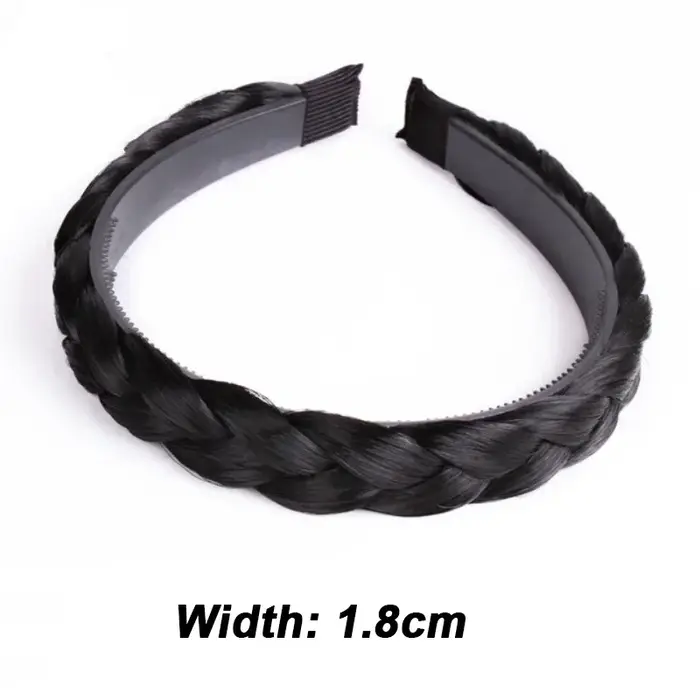 Perruque tressée bandeaux pour femmes arête de poisson large torsion bandeaux à la main tête cerceau