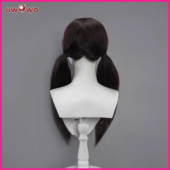 EN STOCK UWOWO Draculauraa Cosplay perruque cheveux longs 60CM de Long noir rose