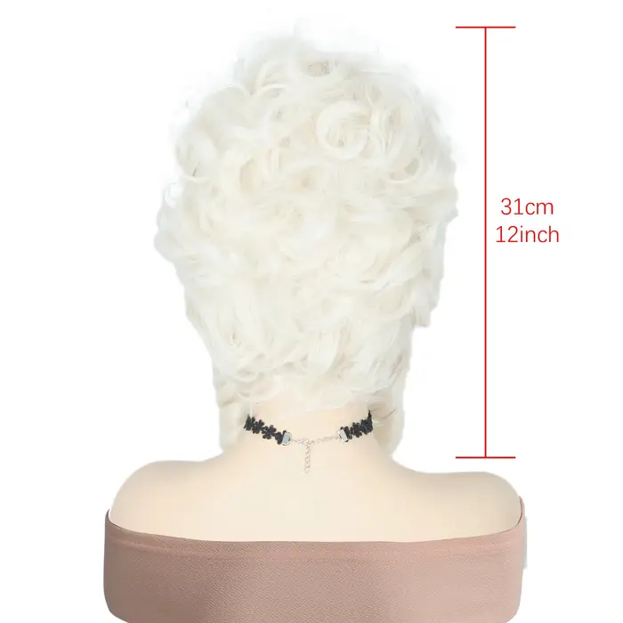 Perruque de Cosplay Vintage Platine Blanche