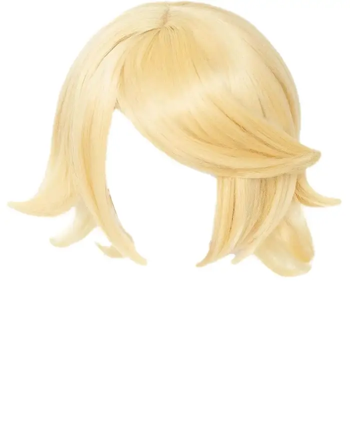Perruque de Cosplay courte jaune pour femmes, perruque de Costume d'halloween, perruques de fête de 