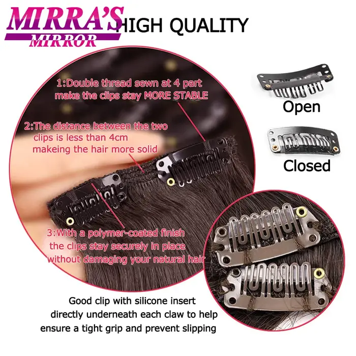 Extensions de Cheveux Synthétiques Longs et Lisses