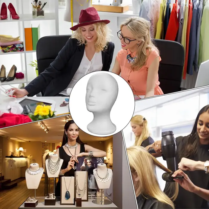 Tête de mannequin femme en mousse pour perruques